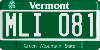 VT license plate MLI081