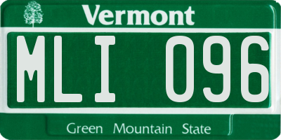 VT license plate MLI096