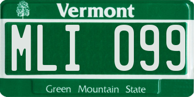 VT license plate MLI099