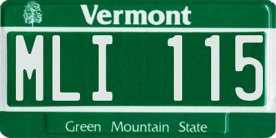 VT license plate MLI115