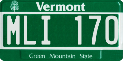 VT license plate MLI170