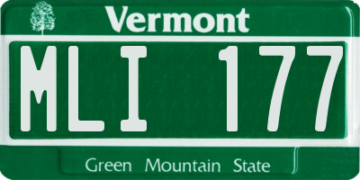 VT license plate MLI177