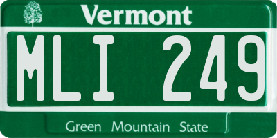 VT license plate MLI249