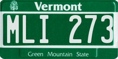 VT license plate MLI273