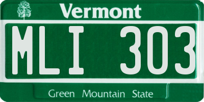 VT license plate MLI303
