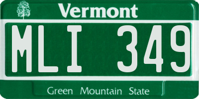 VT license plate MLI349
