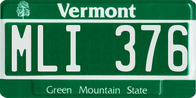 VT license plate MLI376