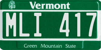VT license plate MLI417