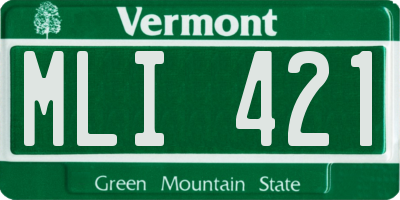 VT license plate MLI421