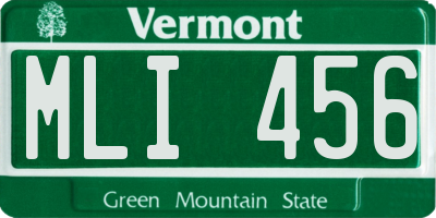 VT license plate MLI456