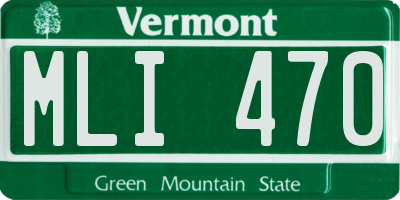 VT license plate MLI470
