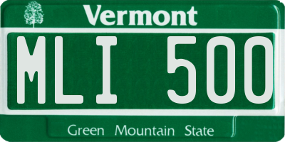 VT license plate MLI500