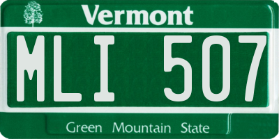 VT license plate MLI507