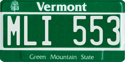 VT license plate MLI553