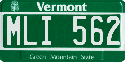 VT license plate MLI562