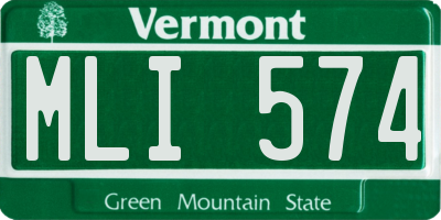 VT license plate MLI574