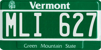 VT license plate MLI627