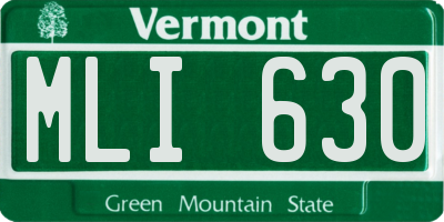 VT license plate MLI630