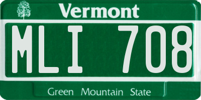 VT license plate MLI708