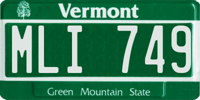 VT license plate MLI749