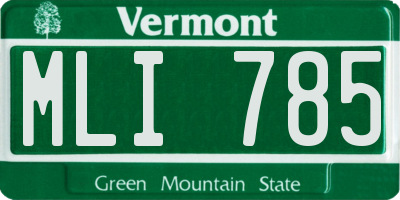 VT license plate MLI785