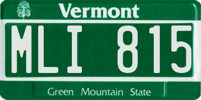 VT license plate MLI815