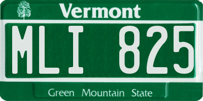 VT license plate MLI825