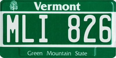 VT license plate MLI826