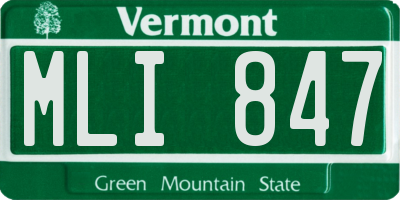 VT license plate MLI847