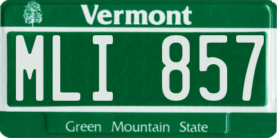 VT license plate MLI857
