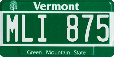 VT license plate MLI875