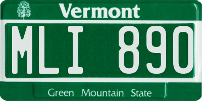 VT license plate MLI890