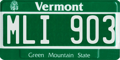 VT license plate MLI903