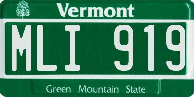VT license plate MLI919