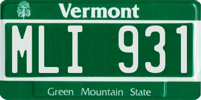 VT license plate MLI931