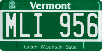 VT license plate MLI956