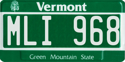 VT license plate MLI968
