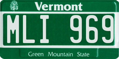 VT license plate MLI969