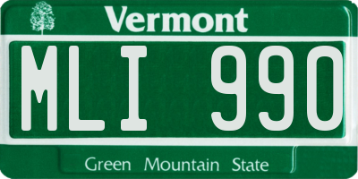 VT license plate MLI990