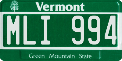 VT license plate MLI994