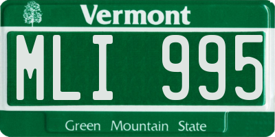 VT license plate MLI995