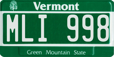 VT license plate MLI998