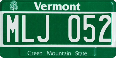VT license plate MLJ052