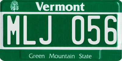 VT license plate MLJ056