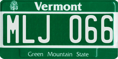 VT license plate MLJ066