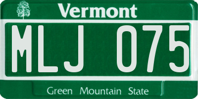 VT license plate MLJ075