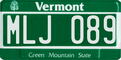 VT license plate MLJ089