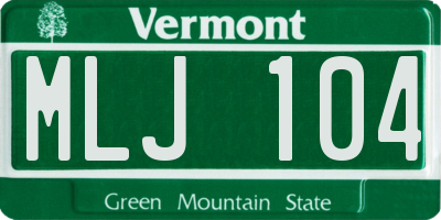 VT license plate MLJ104