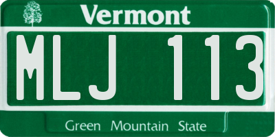 VT license plate MLJ113