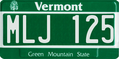 VT license plate MLJ125